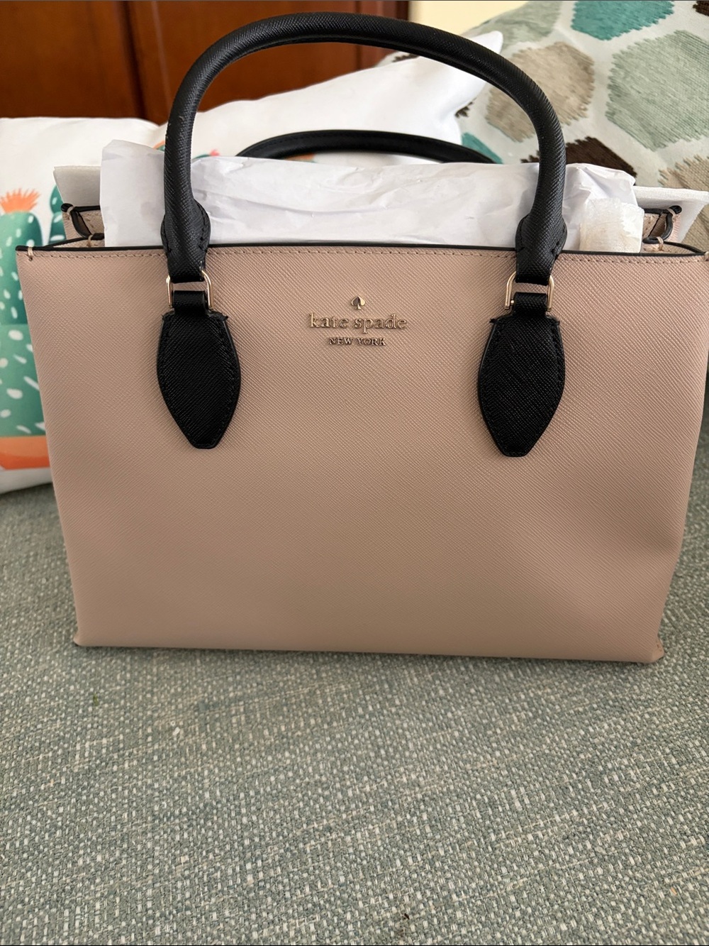 kate spade Blush and Black Top-Handle Satchel